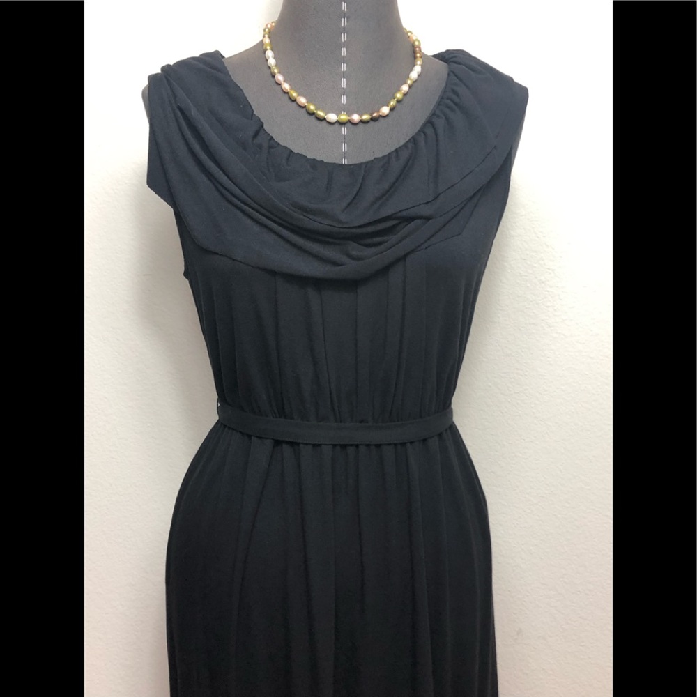 J.crew Black Ruffled Neck Dress